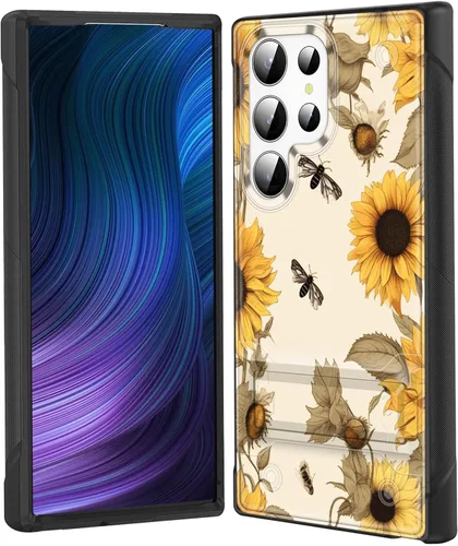 Miniatura 44 de Funda para Galaxy S24 Plus con soporte, doble capa híbrida de policarbonato duro y silicona suave, resistente a prueba de golpes, funda protectora
