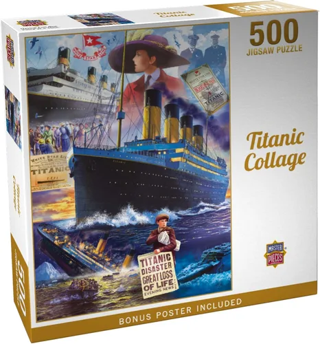 Miniatura 3 de Masterpieces Rompecabezas de 300 piezas para adultos y familias, collage del Titanic, 19.25 x 26.63 pulgadas