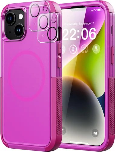 Miniatura 22 de Diverbox Funda para iPhone 13 [compatible con MagSafe] [con protector de pantalla] [a prueba de golpes] [a prueba de caídas] Funda de protección