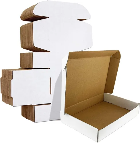 HORLIMER - Cajas de envío Conjunto de 25 unidades, color blanco, caja de cartón corrugado, para envíos por correo de literatura