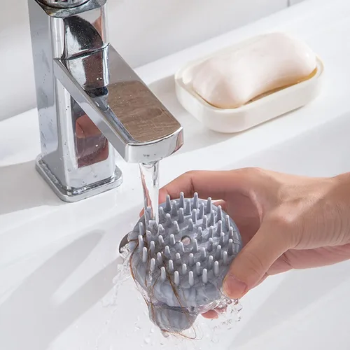 Miniatura 3 de Cepillo de baño y champú, limpiador corporal de silicona para uso en la ducha, cepillo corporal exfoliante, esponja de silicona premium, limpiador