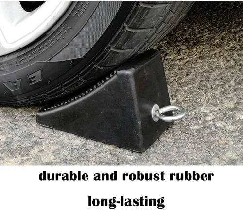 Miniatura 4 de ROBLOCK Cuñas de goma resistentes con perno de ojal para automóviles, caravanas, camiones, remolques y vehículos, paquete de 2 calzones de diseño 2
