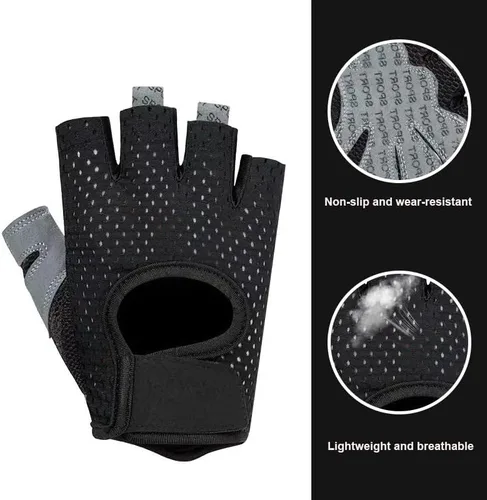 Miniatura 9 de INOGIH Guantes de gimnasio ligeros y transpirables sin dedos para mujer, guantes de entrenamiento para ejercicio y crossfit