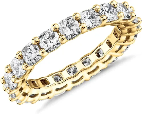 Miniatura 7 de PAVOI 14K Gold Plated Eternity Ring for Women - Square-Cut Cubic Zirconia Rings - Stackable Love Wedding Band