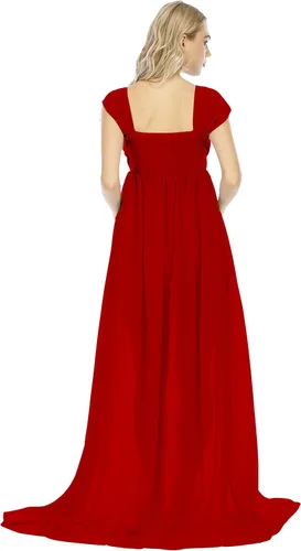 Miniatura 6 de Maternity Dress for Photography Off Shoulder Chiffon Gown Split Front Maxi Pregnancy Dresses for Photoshoot