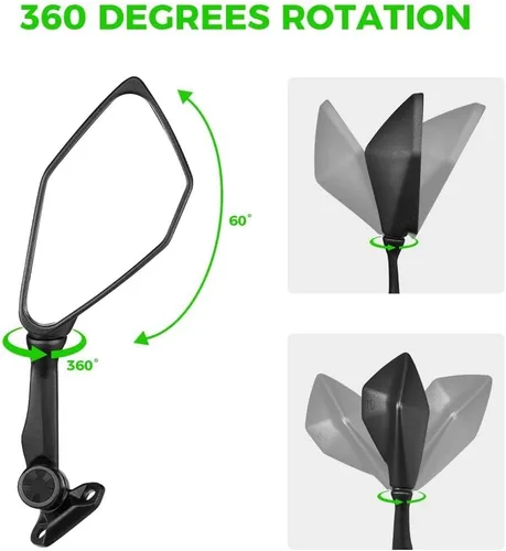 Miniatura 3 de KEMIMOTO - Espejos Ninja 300 Compatibles con Ninja 400 250 500 ZX6R EX300 ZX-6R Espejo Trasero para Motocicleta