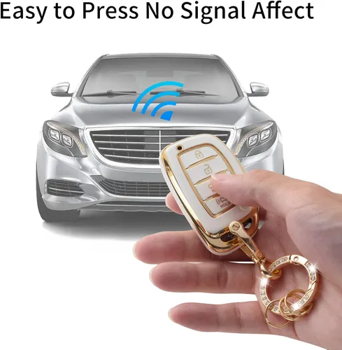 Miniatura 3 de Gematay Funda para llavero Hyundai con llavero, compatible con Elantra Ioniq Sonata Tucson Elantra GT Smart Key Fob, color negro