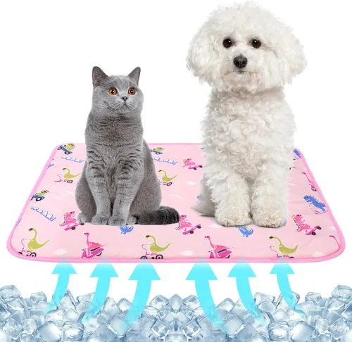 Miniatura 17 de NACOCO - Colchoneta refrescante para mascotas, para gatos, perros, cojín de verano, refrescante, cómoda, suave para mascotas y adultos Rosa