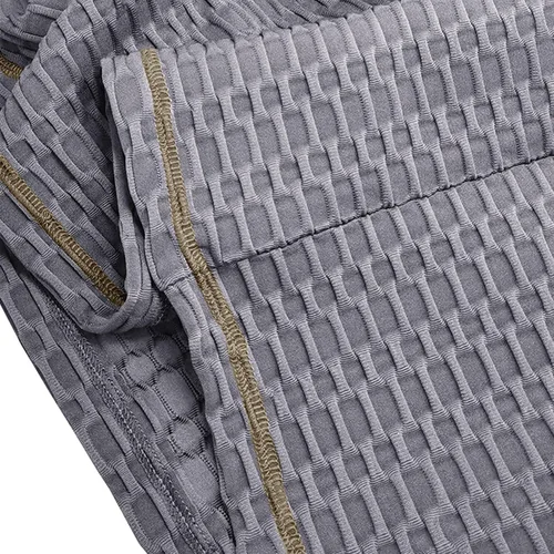 Miniatura 6 de Blusas con botones para Hombre sólido Cuello en V Camisa tipo túnica Mangas Camisetas Deportivas ajustadas
