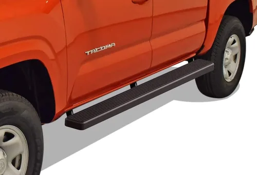 APS Estribos de 5 pulgadas, color negro, compatibles con Toyota Tacoma 2005-2023 de doble cabina de tripulación de acero inoxidable (barras