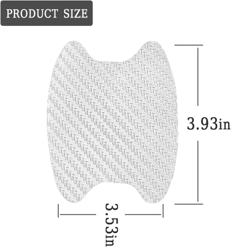 Miniatura 2 de 4 unidades de protector de puerta de automóvil de fibra de carbono antiarañazos, película protectora para manijas de auto sin marcas, universal