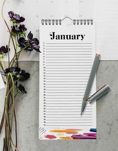 Miniatura 7 de Calendario perpetuo de pájaros y hojas tropicales para colgar en la pared, aniversario, recordatorio de eventos especiales, calendario con impresión
