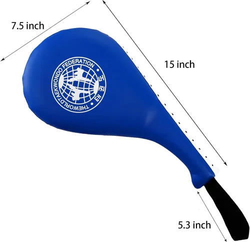 Miniatura 2 de Nicunom Paquete de 2 almohadillas de taekwondo, almohadilla duradera para ataque, karate, artes marciales, entrenamiento de kickboxing, color azul