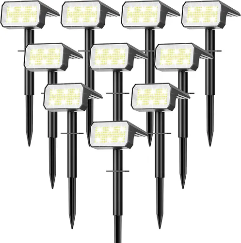 Miniatura 11 de Focos solares para exteriores, [4 unidades/118 LED] 4 modos de encendido y apagado automático, focos solares de paisaje, IP67 impermeables, luces