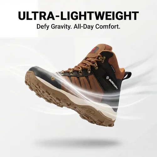 Miniatura 4 de SUREWAY Men's 6" Waterproof Work Boots - Soft Toe,Leather Lace Up,EH Rated, Slip Resistant Outsole for Construction, Roofing & Hunting Work Boots