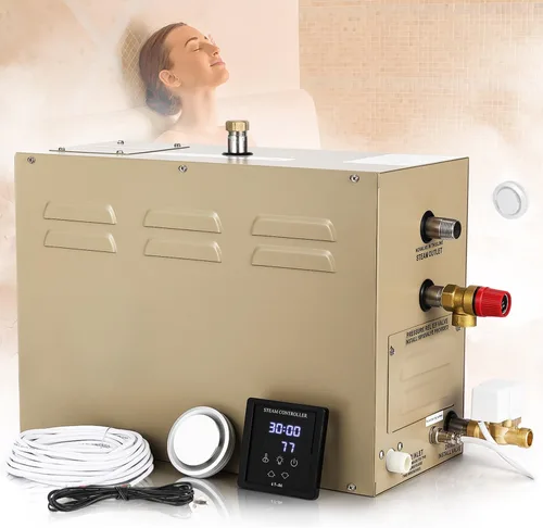 Kit generador de ducha de vapor de 10.5 KW para baño, sauna, spa, sistema de autodrenamiento, cabezal de vapor de aromaterapia, controlador de