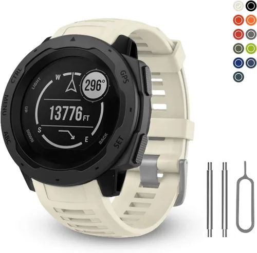 Miniatura 19 de Correa de repuesto para reloj Garmin Instinct, correa de silicona suave compatible con Garmin Instinct 2/Solar/Tactical