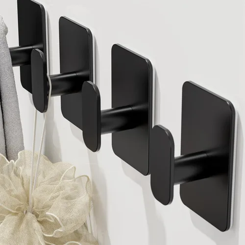 Miniatura 4 de Ganchos Autoadhesivos de Servicio Pesado – 26 libras máximo, ganchos de pared adhesivos de acero inoxidable para colgar toallas, abrigos, batas