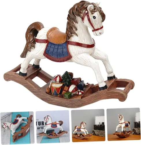 Miniatura 6 de Escultura de caballo de resina, adorno de caballo de Troya de Navidad, adornos de vacaciones, decoraciones para salas de casa, figura de caballo