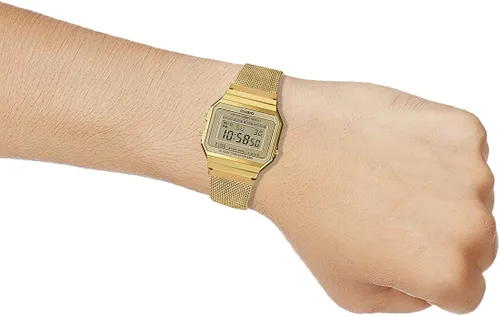 Miniatura 5 de A700WMG-9A Casio - Casio - Casio de cuarzo digital dorado a la moda Azul Patchwork talla 36 Digital