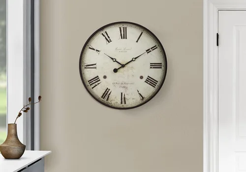 Miniatura 2 de Monarch Specialties I 9057 Relojes, 20" redondo, reloj de pared, marrón antiguo, de transición