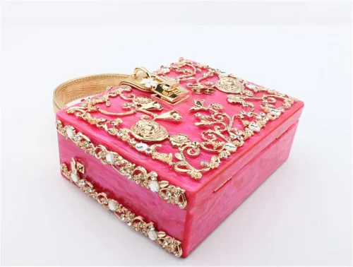 Miniatura 4 de Tngan Bolso de mano de acrílico cuadrado para mujer con diamantes de imitación