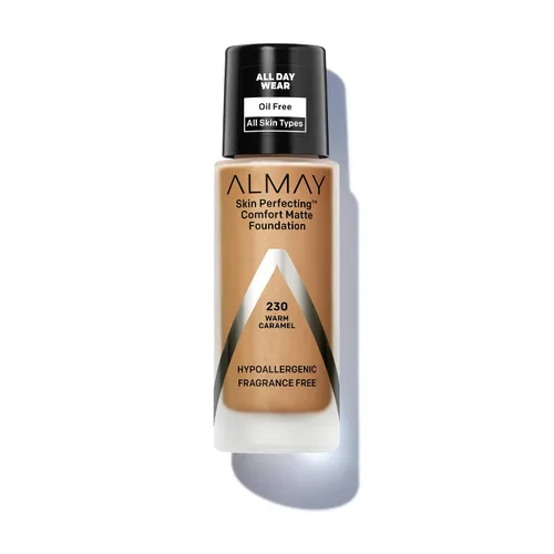 Miniatura 18 de Almay Skin Perfecting Comfort Base Mate, Hipoalergénica, Libre de Crueldad-Sin Fragancia, Maquillaje Líquido Probado por Dermatólogos, Capuchino