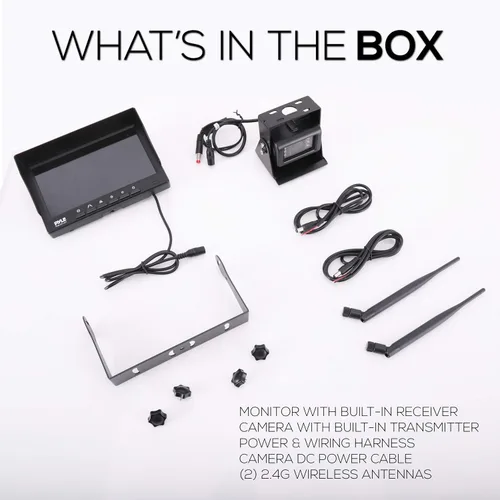 Miniatura 7 de Pyle Cámara de visión trasera con monitor - Kit de cámara de respaldo inalámbrica y monitor con panel LCD TFT HD de 7 pulgadas 1080p HD IPS y cámara