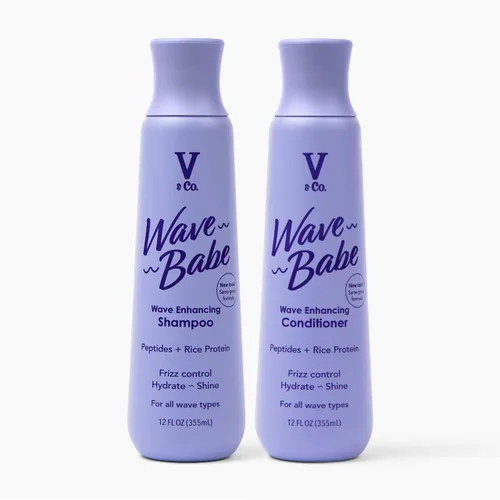 Miniatura 12 de V&Co. Beauty Wave Babe Acondicionador para cabello ondulado – Cuidado capilar hidratante sin sulfatos ni parabenos con proteína de arroz y péptidos