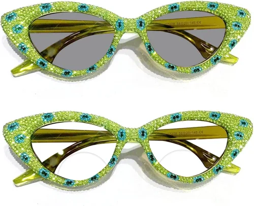 Miniatura 6 de Gafas de lectura bifocales de ojo de gato fotocromáticas de transición para mujeres muy cerca de presbicia con diamantes de imitación