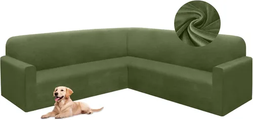 Miniatura 39 de HDCAXKJ Fundas de sofá seccional de esquina de terciopelo elástico en forma de L, juego de fundas deslizantes suaves y gruesas en forma de U