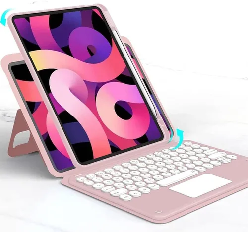 Miniatura 21 de Funda con teclado para iPad mini6 con panel táctil horizontal o vertical, magnética, desmontable, teclado BT transparente para iPad Mini 6ª Azul