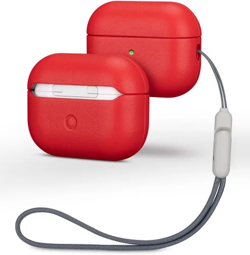 Miniatura 11 de Lopie Funda de piel para AirPods Pro de 2ª generación, azul cian, funda protectora totalmente envuelta con piel de cordero, protección de 360