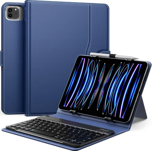 Miniatura 10 de MoKo Funda universal para tablet con teclado QWERTY para tablet de 9", 9.7", 10.1", 10.2", 10.4", 10.5", 10.9", con teclado Bluetooth inalámbrico