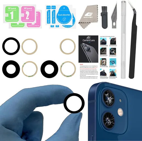 Miniatura 19 de Reemplazo de lente de vidrio de cámara para iPhone 11, GVKVGIH reemplazo de lente de vidrio de cámara trasera con adhesivo preinstalado, kit