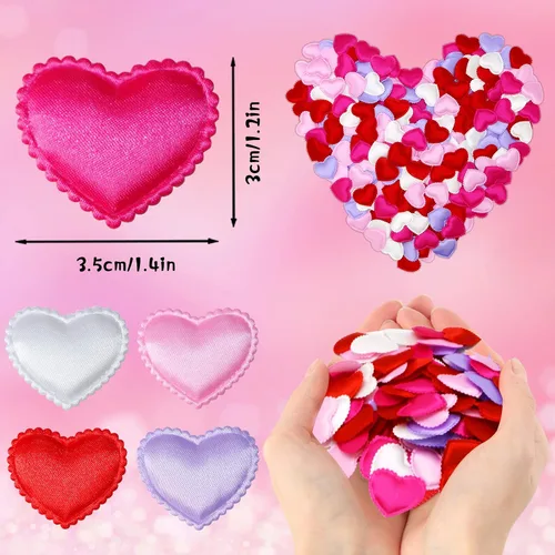 Miniatura 3 de 400 piezas de decoración de confeti de mesa de corazón para el día de San Valentín, pétalos de esponja en forma de corazón, decoración romántica