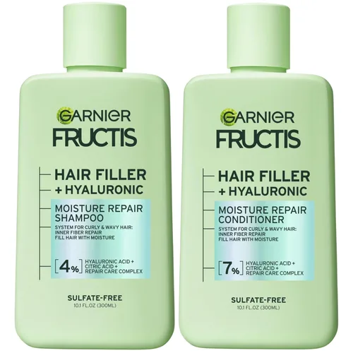 Miniatura 13 de Garnier Fructis Hair Filler Gel-Crema Reparadora de Humedad, Gel para el Cabello para Rizos y Ondas con Ácido Hialurónico, 5.1 Fl Oz, 1 Unidad