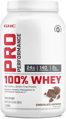 Miniatura 9 de GNC Pro Performance 100% proteína de suero en polvo Apoya el metabolismo saludable y la recuperación muscular magra Chocolate Supreme 12