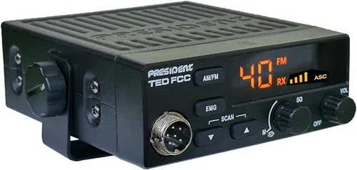 Miniatura 5 de President Kit de inicio de radio CB con TED FCC 40 canales de 12 voltios AM/FM CB Radio y antena Virginia F de montaje magnético