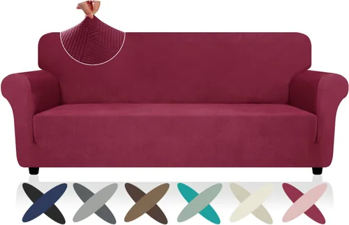 Miniatura 76 de ZNSAYOTX Funda súper elástica para silla (30"-47"), nuevas fundas de silla a rayas para sala de estar, aptas para perros y mascotas, protector