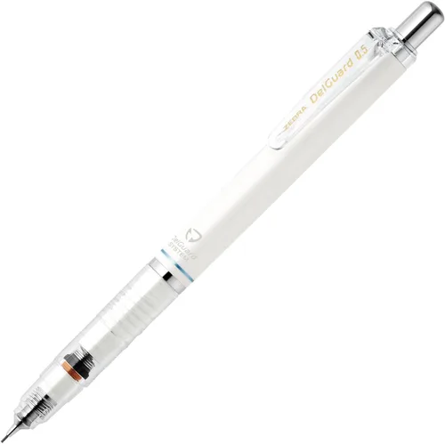 Zebra DelGuard Lápiz Mecánico de Mina de 0.5mm, Cuerpo Blanco (P-MA85-W)