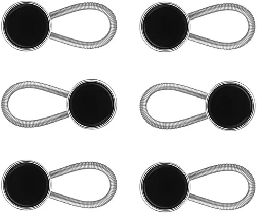 Miniatura 2 de Johnson & Smith Extensores de cuello negro para expansión de 1/2 tamaño de camisas de vestir para hombre, paquete de 6, metal de 3/8 pulgadas, Negro