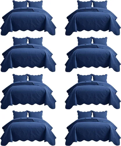 Miniatura 84 de IR Imperial Rooms Velvet Twin Quilt Bedspread Comforter Bedding Set 2 Pcs Diamond Pattern - (68"x86") Bedspread Coverlet + 1 Pillow Shams