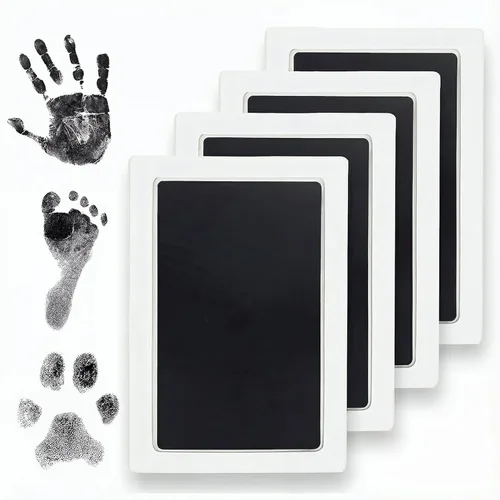 Almohadilla de tinta de toque limpio para huellas de mano y huellas de bebé – Sello de mano y pie sin tinta para bebés – Seguro para bebés, no toca