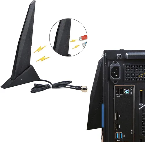 Miniatura 2 de TECKEEN Antena WiFi de doble banda para Asus Z390 Z490 X570 placa base 2T2R, 2.4G/5G WiFi6e antena con cable de extensión, magnética en la parte