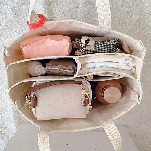 Miniatura 2 de Moonelo Everything - Bolsa de lona para mujer con compartimentos, gran capacidad