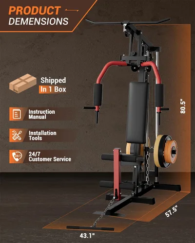 Miniatura 7 de Multifunctional Home Gym Machine, Home Gym Equipment with Leg Press, Full Body Workout Equipment for Strength Training, Max Capacity 400LBS, Fit for