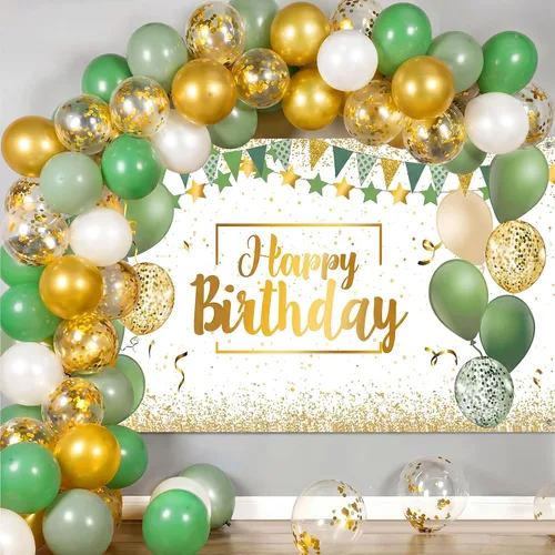 Miniatura 8 de Kit de globos de confeti de cumpleaños azul marino, 50 piezas de telón de fondo de fotografía para niños, niñas, hombres y mujeres, suministros