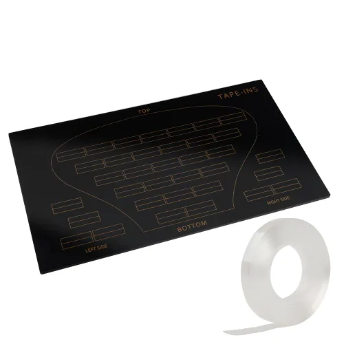 Miniatura 10 de Cinta en el kit de herramientas de extensión de cabello, tarjeta de papel, tablero de colocación de extensión de cabello, rollo de 3 yardas, cintas