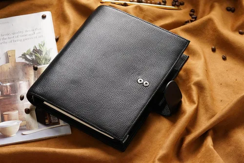 Miniatura 7 de Moterm A5 Luxe Rings Planner - Organizador de carpeta de cuero genuino (Pebble-Negro, argolla de 1.18 pulgadas (30 mm))